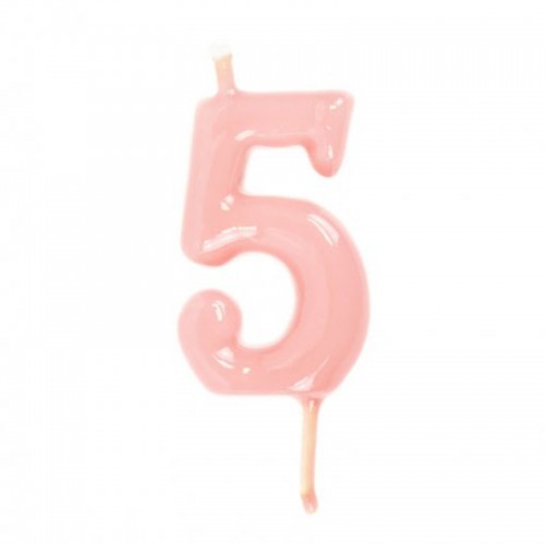 Vela Número 5 Rosa Claro